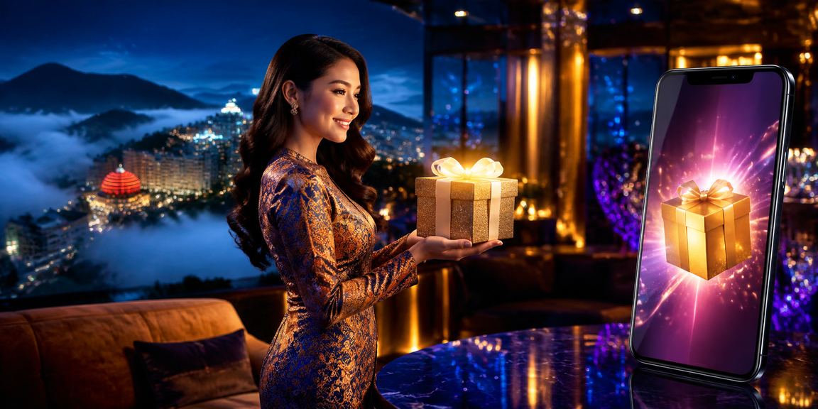 Pengguna di Genting Highlands menggunakan kasino mudah alih tiv2 dengan rekabentuk batik yang elegan